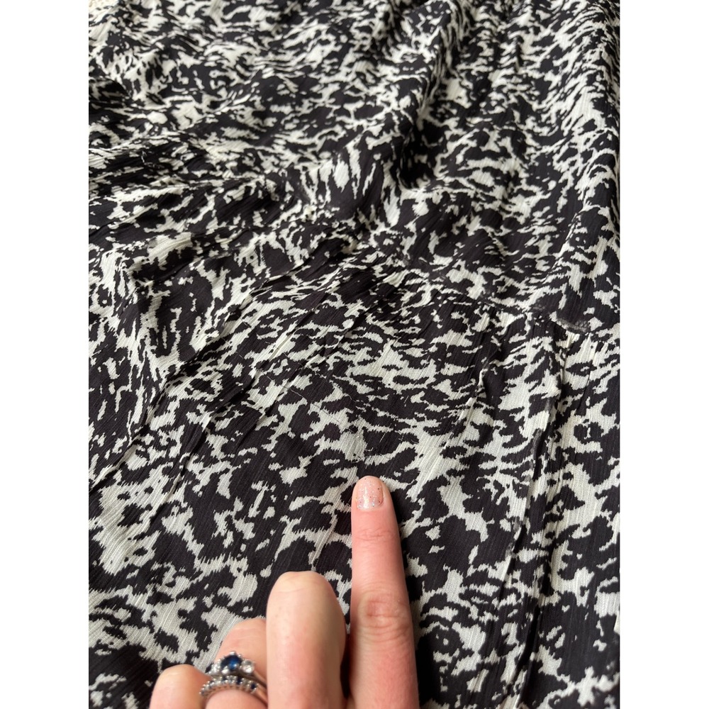 Women's Skirt Ba&sh Size 0 Animal Print Ruffle Hem Side Zip Midi Skirt Black XS - Picture 9 of 9